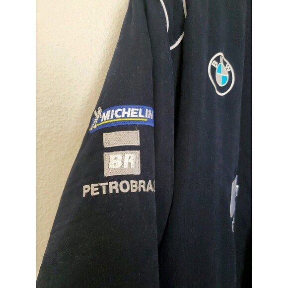 Vintage BMW Williams F1 Team Bomber Jacket Sport Racing Mens Sz Large Full Zip - Picture 10 of 16